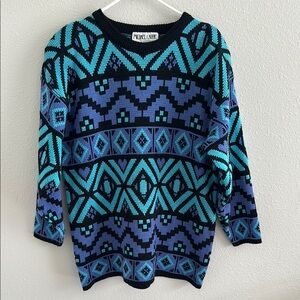 Michael Carrie geometric vintage sweater medium